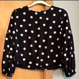 Girls Size L 10/12 Polka Dot Top In Like New Condition